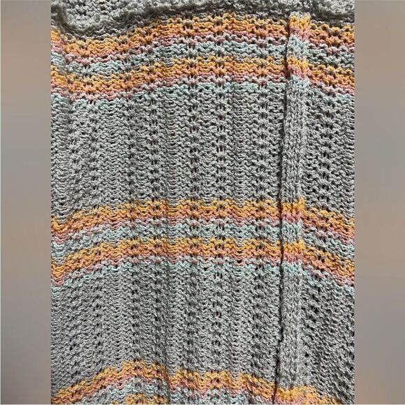 VICI Chunky Knit Striped Flare Sleeve Sweater Gray Size M - Picture 3 of 6
